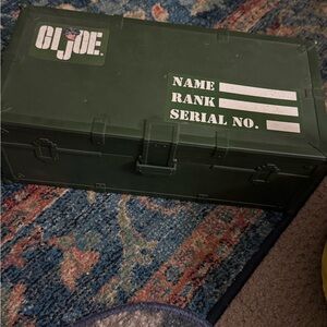 Vintage, Hasbro G.I. Joe, Green Storage Box with lots of accessories